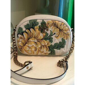 TORY BURCH Kira Flora Printed Leather Handbag Camera Quilted Crossbody